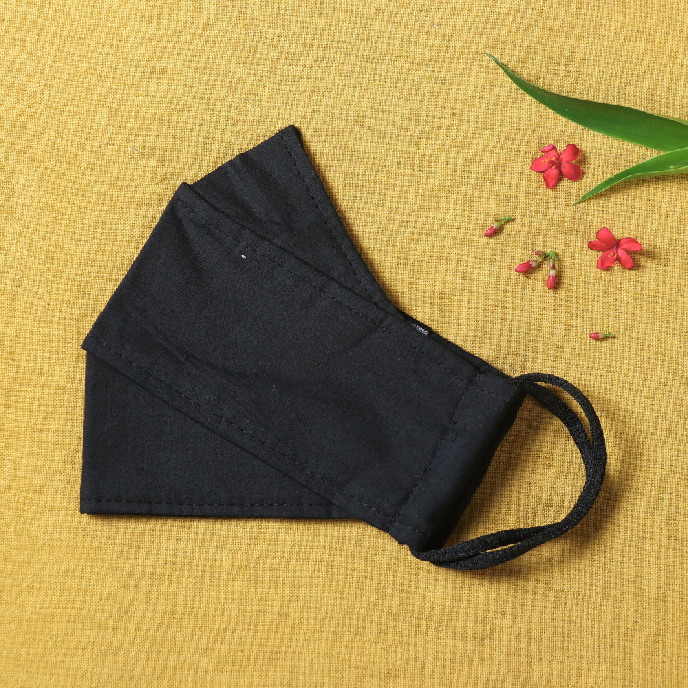  Plain Cotton 3 Layer Maska Snug Fit Face Cover 