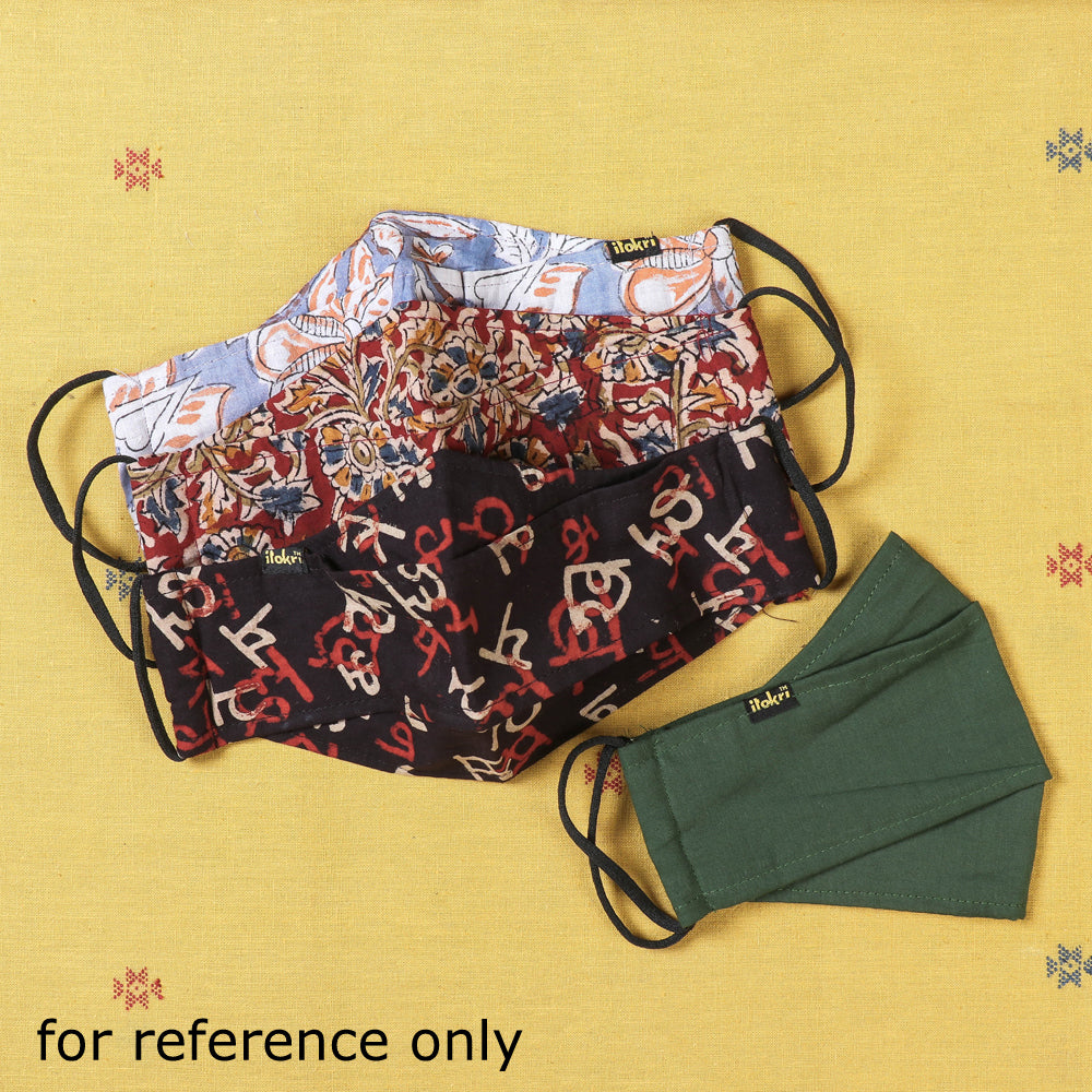  Plain Cotton 3 Layer Maska Snug Fit Face Cover 