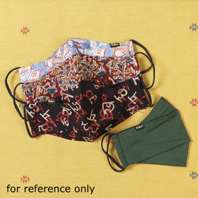  Plain Cotton 3 Layer Maska Snug Fit Face Cover 