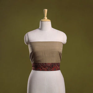 Plain cotton blouse piece 55 - handcrafted