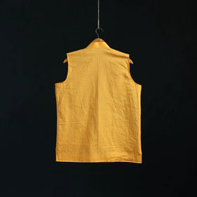 Plain cotton mandarin collar nehru jacket for men 01