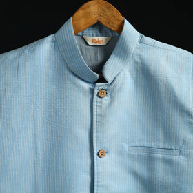 Plain cotton mandarin collar nehru jacket for men 02