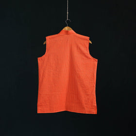Plain cotton mandarin collar nehru jacket for men 03