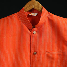 Plain cotton mandarin collar nehru jacket for men 03