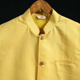 Plain cotton mandarin collar nehru jacket for men 04