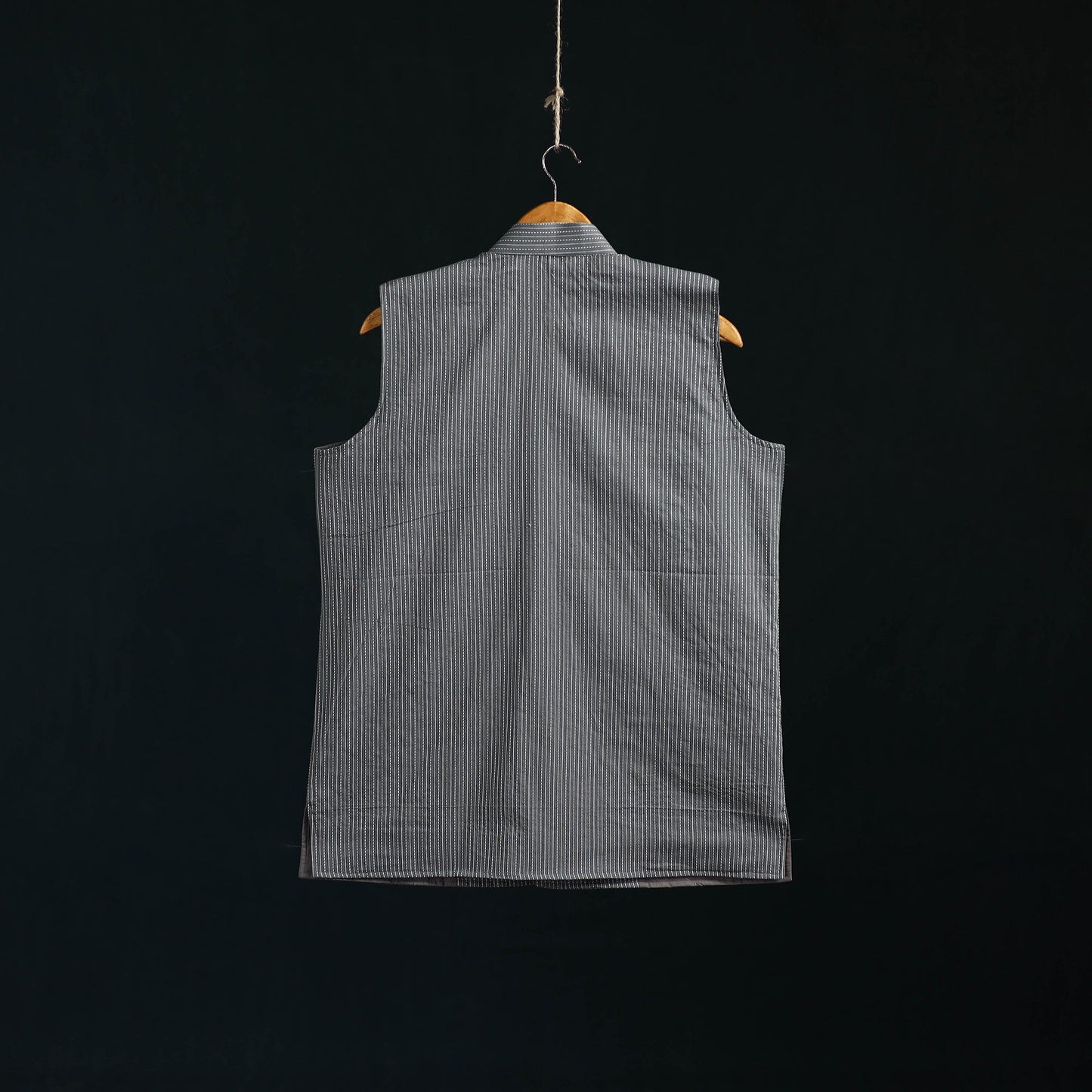 Plain cotton mandarin collar nehru jacket for men 05