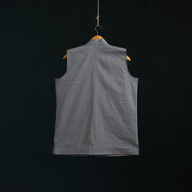 Plain cotton mandarin collar nehru jacket for men 05