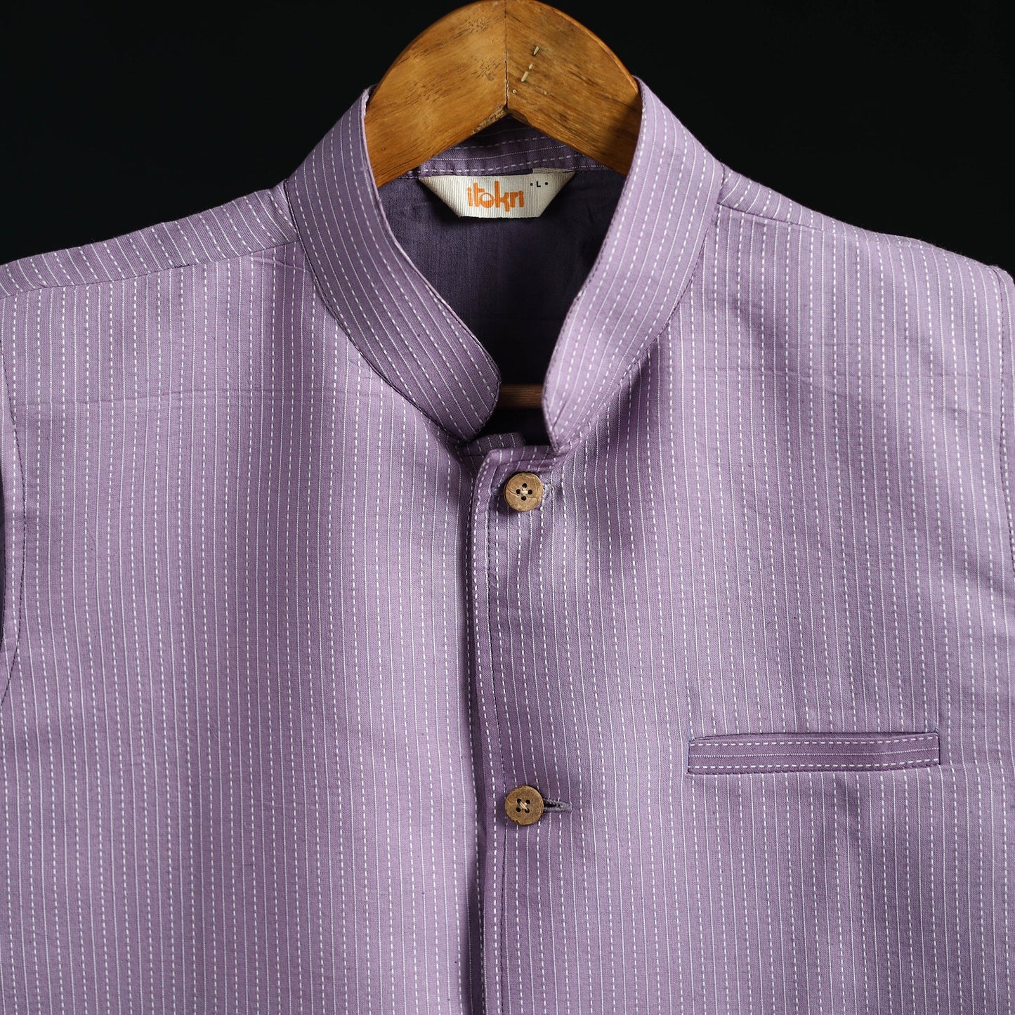 Plain cotton mandarin collar nehru jacket for men 06