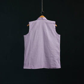 Plain cotton mandarin collar nehru jacket for men 06