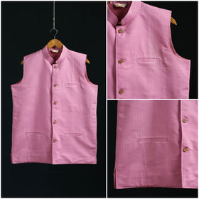 Plain cotton mandarin collar nehru jacket for men 07