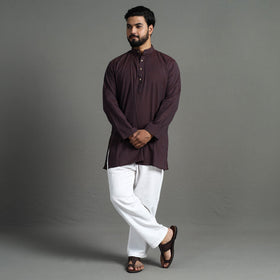 Buy Plain Handloom Cotton Men Short Kurta Online at iTokri.com