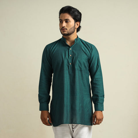 Buy Plain Handloom Cotton Men Short Kurta Online at iTokri.com