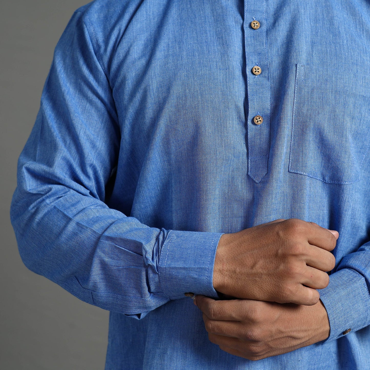 Buy Plain Handloom Cotton Men Short Kurta Online at iTokri.com