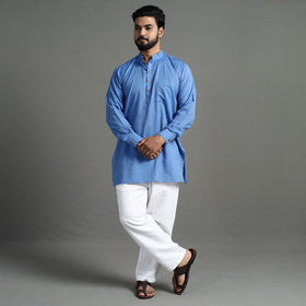 Buy Plain Handloom Cotton Men Short Kurta Online at iTokri.com