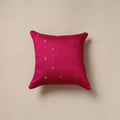 Plain zari buti cushion cover 127 - handcrafted