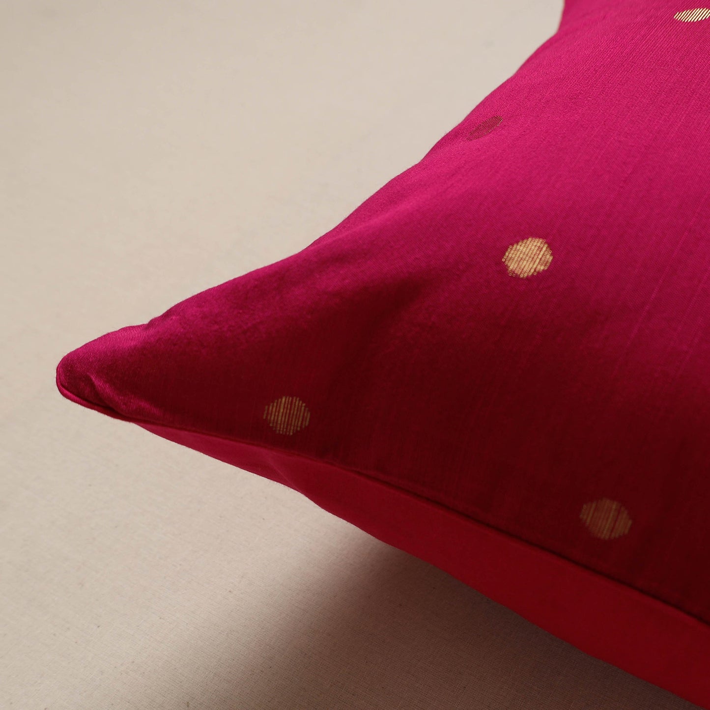 Plain zari buti cushion cover 127 - handcrafted