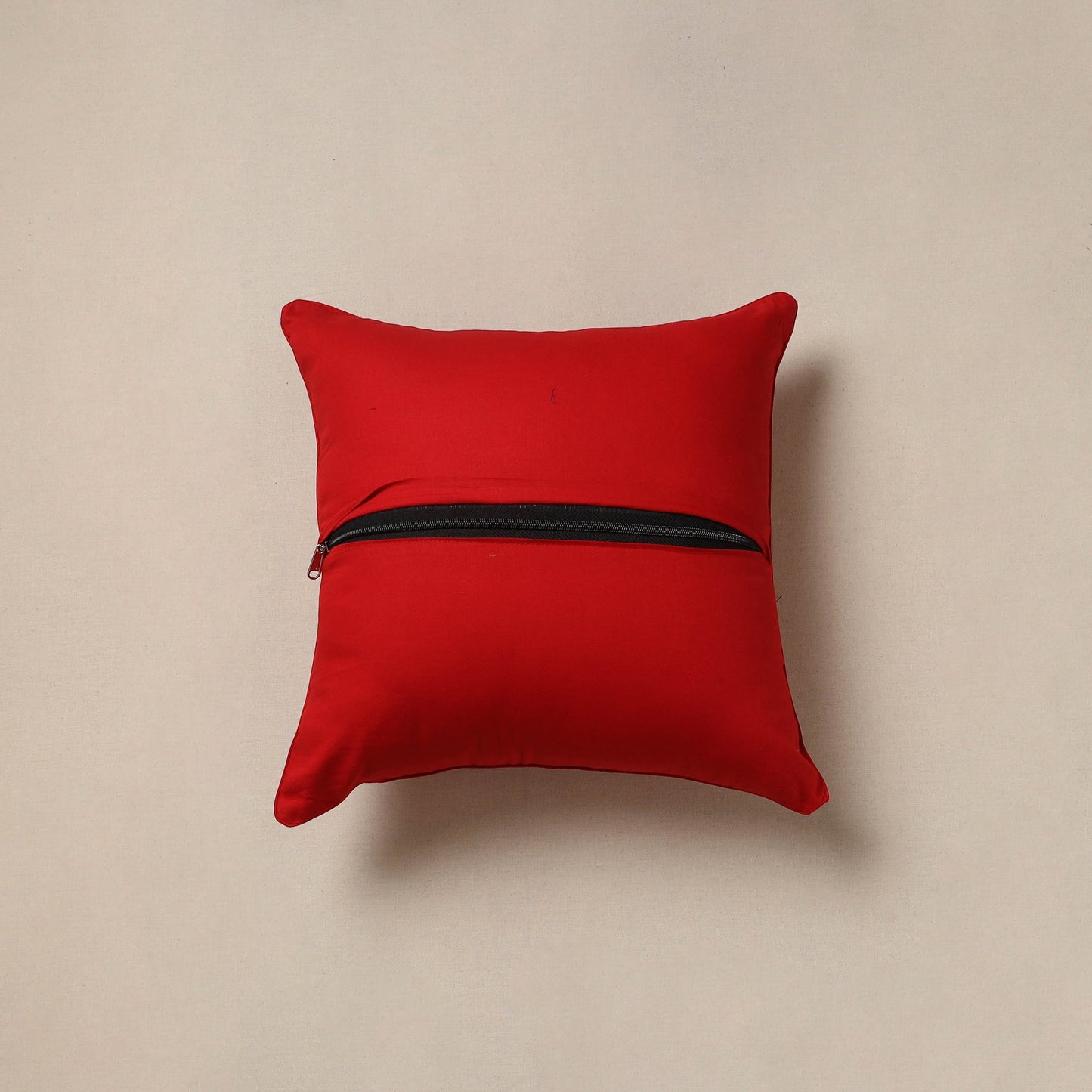 Plain zari buti cushion cover 128 - handcrafted
