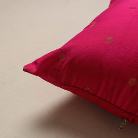 Plain zari buti cushion cover 129 - handcrafted