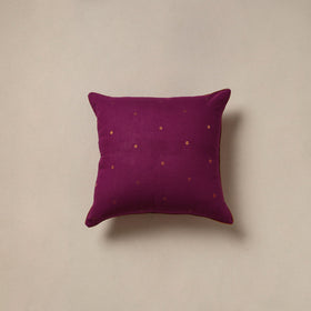 Plain zari buti cushion cover 130 - handcrafted