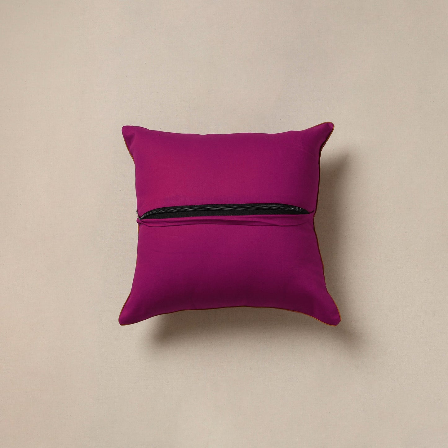 Plain zari buti cushion cover 130 - handcrafted
