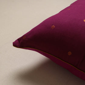 Plain zari buti cushion cover 130 - handcrafted