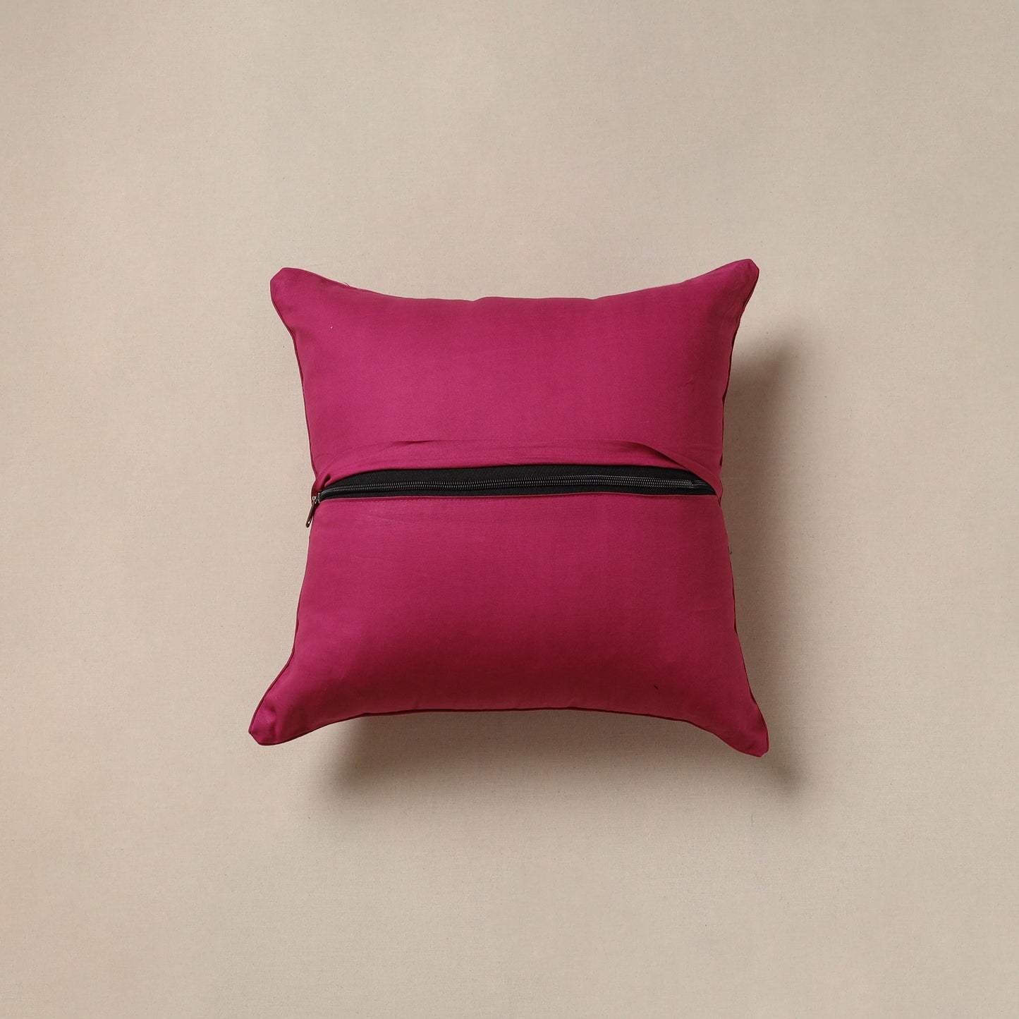 Plain zari buti cushion cover 132 - handcrafted