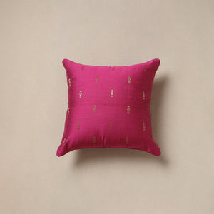 Plain zari buti cushion cover 132 - handcrafted