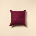 Plain zari buti cushion cover 59 - handcrafted