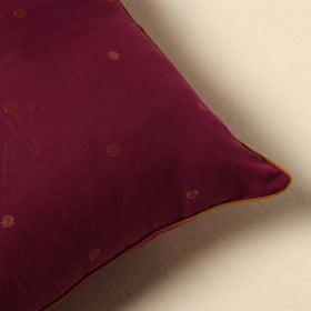 Plain zari buti cushion cover 59 - handcrafted