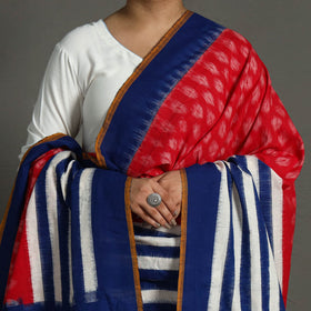 Pochampally Double Ikat Cotton Handloom Dupatta with Tassels 71
