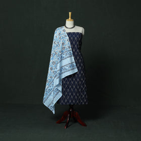Pochampally ikat cotton 2pc unstitched dress material