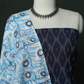 Pochampally ikat cotton 2pc unstitched dress material