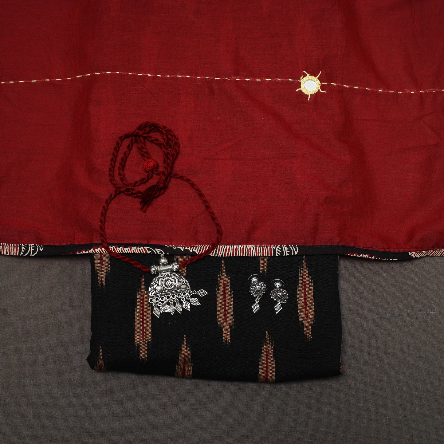 Pochampally ikat cotton 2pc unstitched dress material