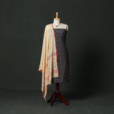 Pochampally ikat cotton 2pc unstitched dress material