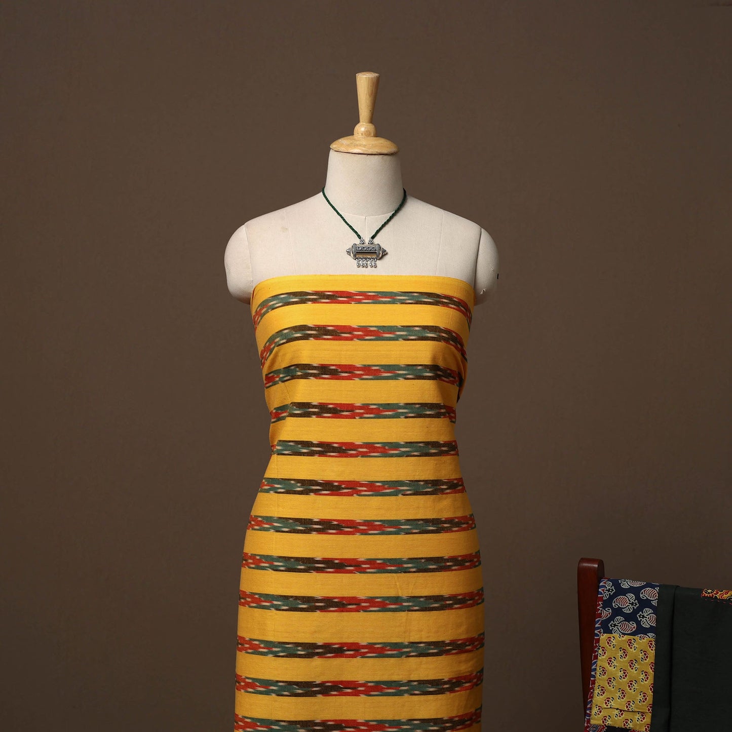 Pochampally ikat cotton 2pc unstitched dress material