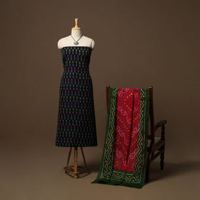 Pochampally ikat cotton 2pc unstitched dress material