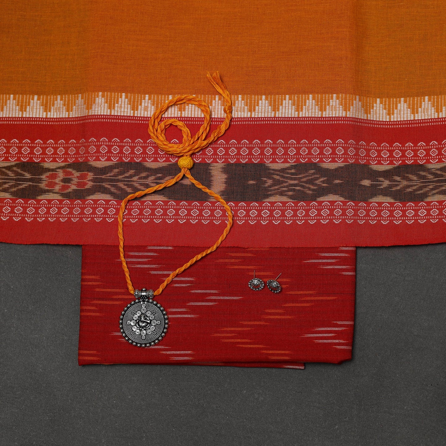 Pochampally ikat cotton 2pc unstitched dress material