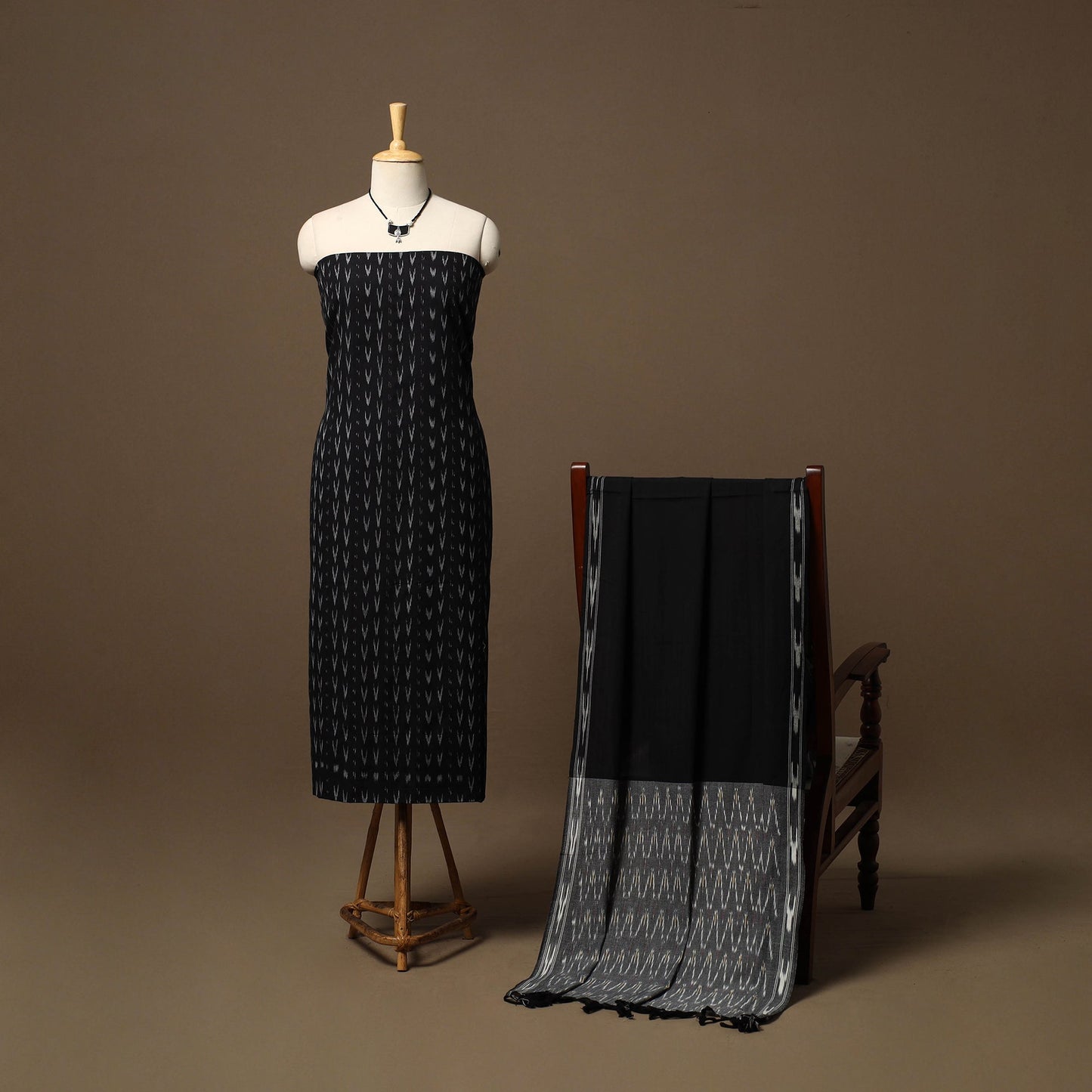 Pochampally ikat cotton 2pc unstitched dress material