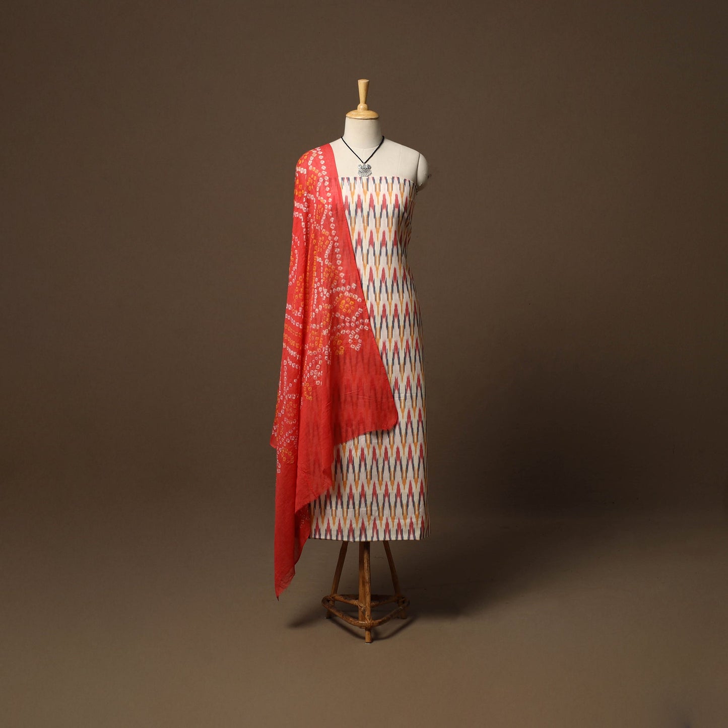 Pochampally ikat cotton 2pc unstitched dress material