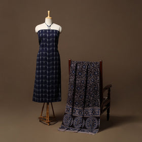 Pochampally ikat cotton 2pc unstitched dress material