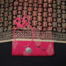 Pochampally ikat cotton 2pc unstitched dress material