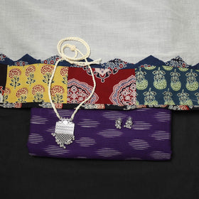 Pochampally ikat cotton 2pc unstitched dress material