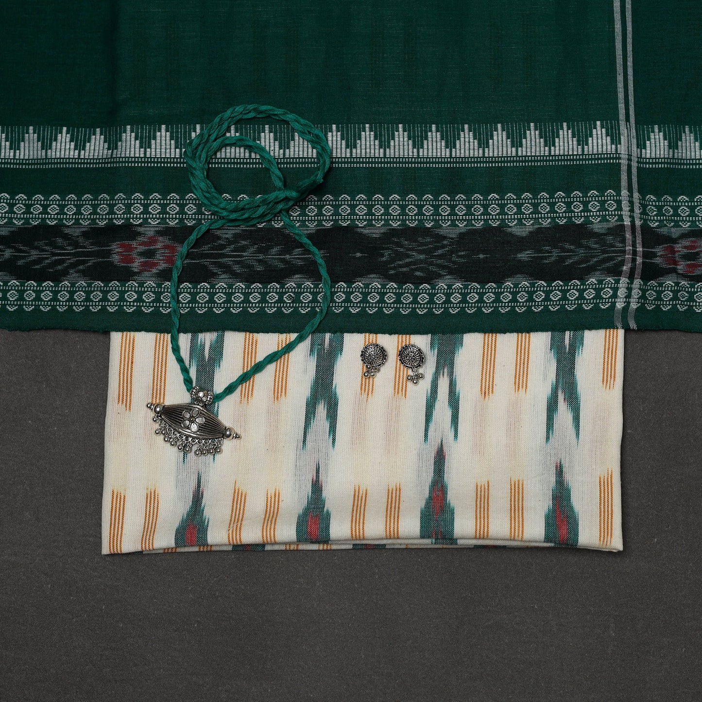 Pochampally ikat cotton 2pc unstitched dress material