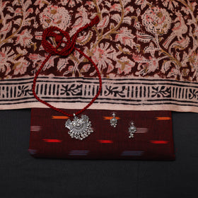 Pochampally ikat cotton 2pc unstitched dress material