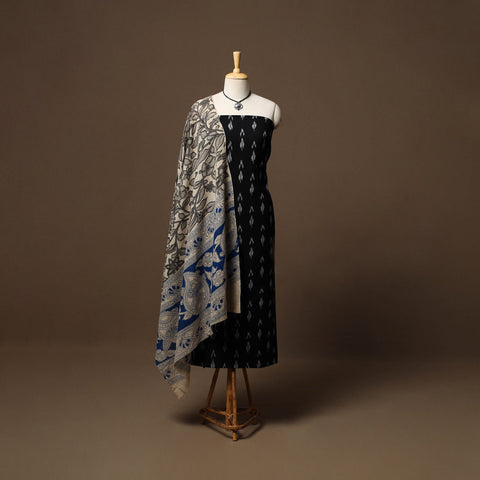 Pochampally ikat cotton 2pc unstitched dress material