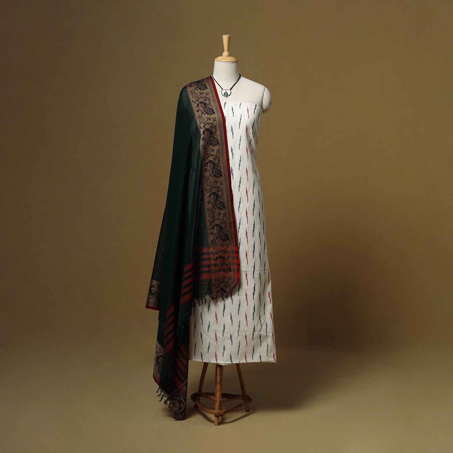 Pochampally ikat cotton 2pc unstitched dress material