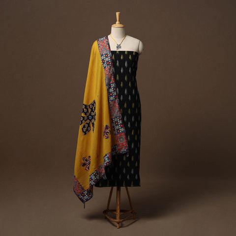 Pochampally ikat cotton 2pc unstitched dress material