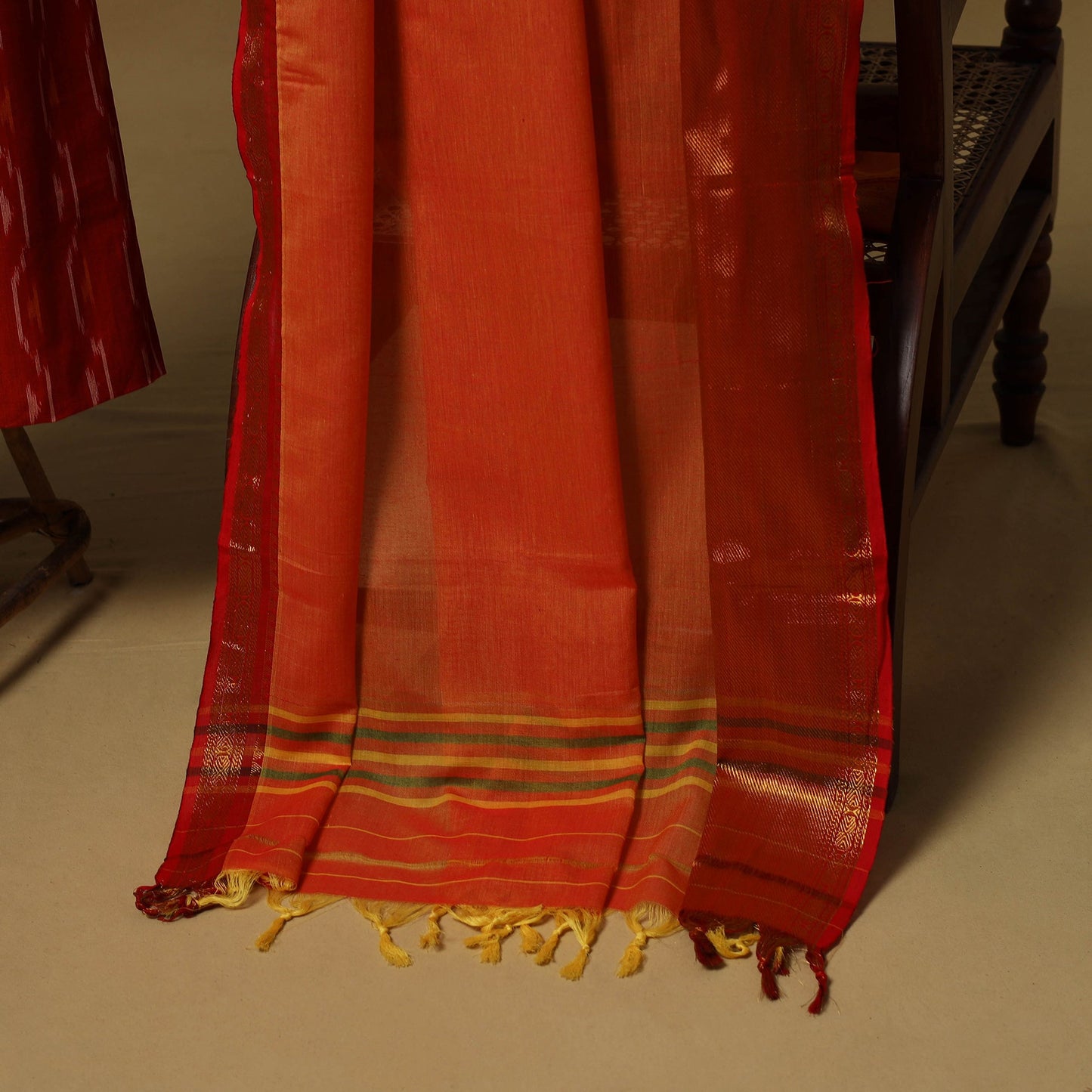 Pochampally ikat cotton 2pc unstitched dress material