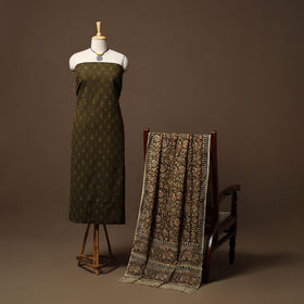 Pochampally ikat cotton 2pc unstitched dress material