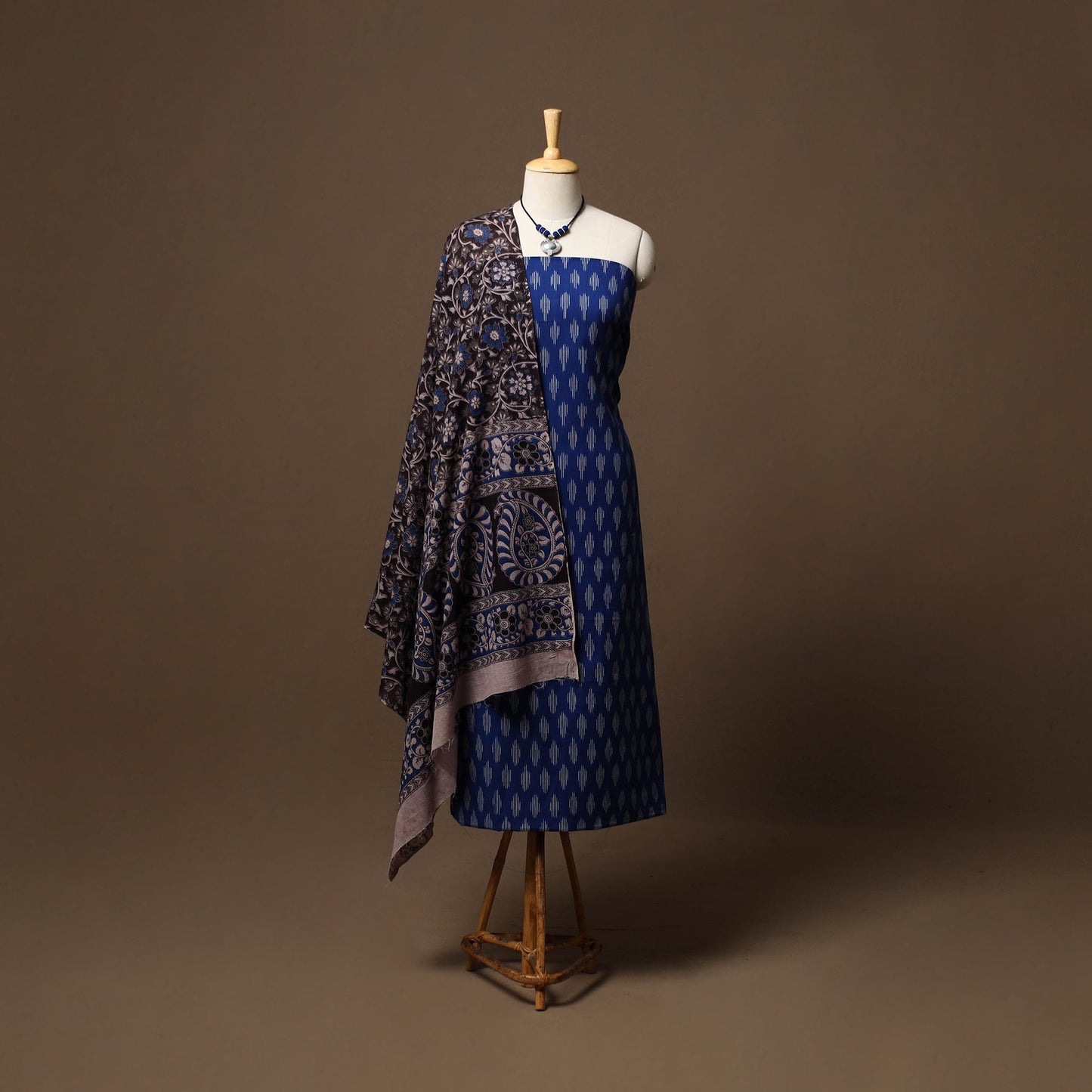 Pochampally ikat cotton 2pc unstitched dress material